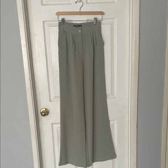 Nasty Gal Pants - Sage green/mint wide leg pants